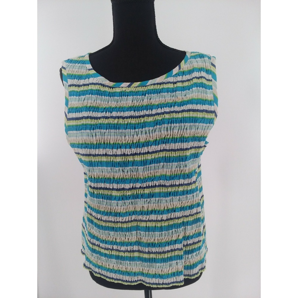 Crazy Horse Liz Claiborne Multi Colored Fitted Top Size Large
